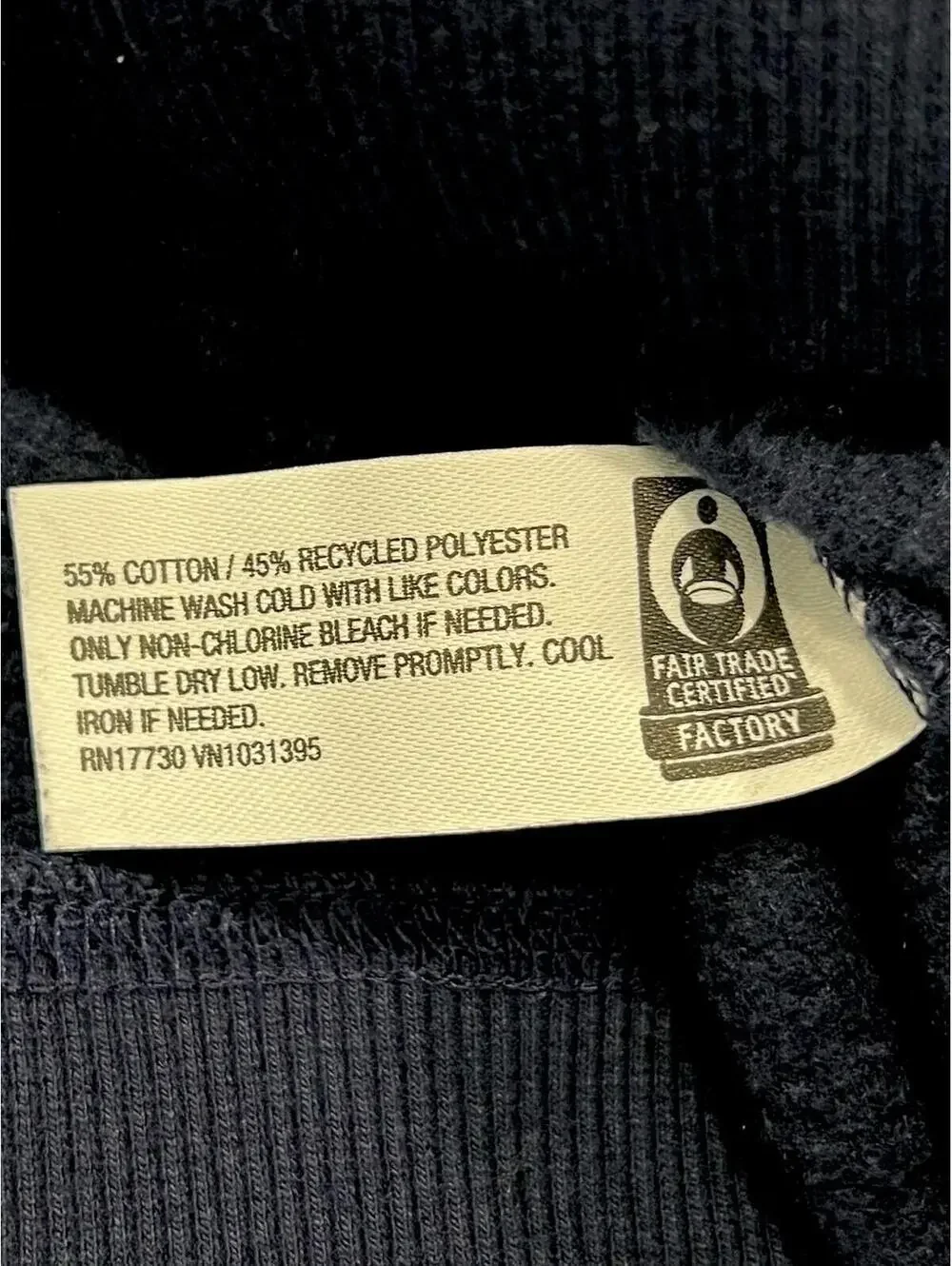 Junior's Size M Cropped Navy Blue Sweatshirt Fleece Lined Wild Fable - Picture 4 of 7